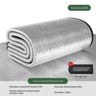 Telttamatto Paksunnettu kosteudenkestävä matto ulkopiknikille Kaksipuolinen alumiinifolio taitettava makuualusta Retkeilylattiamatto 2023