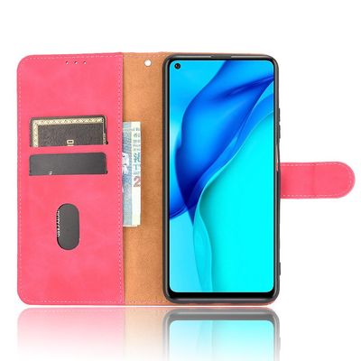 Etui til Huawei Mate 40 Lite Cover Premium læder med kortholder Flip Folio magnetisk etui Etui Coque - Sort Pink