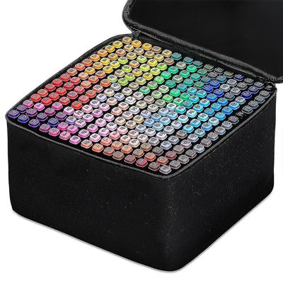 Alkoholihuopakynäsarja - 30/40/60/80 Värimerkit - Kaksoisharja - Manga Luonnostelu Taidekoulun tarvikkeet 60pcs