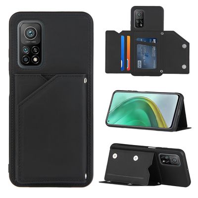 Gangxun Sag For Xiaomi Mi 10t/10t Pro Vintage Cuir Cover Læder sag Kofanger - Noir