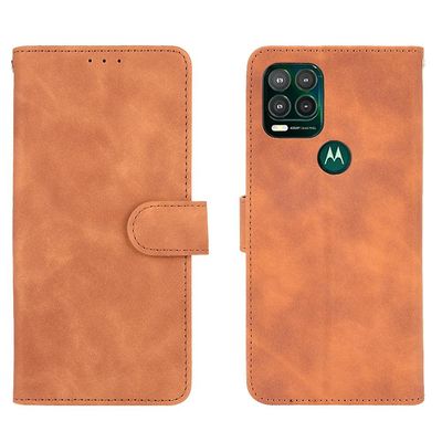 Etui til Motorola Moto G Stylus 5g Cover Premium Læder Med Kortholder Flip Folio Magnetisk Etui Coque - Sort Brown