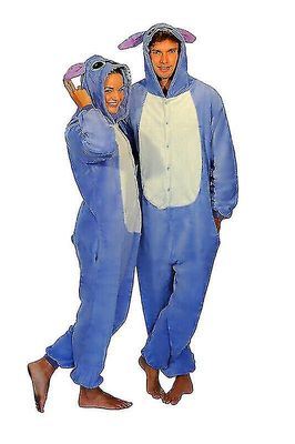 Stitch Blå Rosa Unisex Onesiee Kigurumi Fancy Kjole Kostyme Hettegensere Pyjamas Stitch Blue (1stk) XL(180CM-190CM)