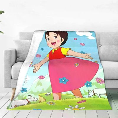 Kerota Heidi Cartoon Flanell Throw Blanket Anime-peitto kotimatkoille Kevyt makuuhuoneen peitto 125x100cm