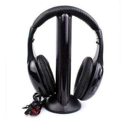 Shency 5in1 Hi-Fi trådløse hodetelefoner hodetelefoner hodetelefoner for PC bærbar PC TV FM-radio MP3 Svart