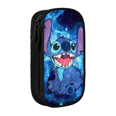 ommeltu penaali suurikapasiteettinen kynäkotelo kaksinkertainen vetoketju kynälaukku toimisto paperitavaralaukku kosmeettinen laukku lokeroilla One...