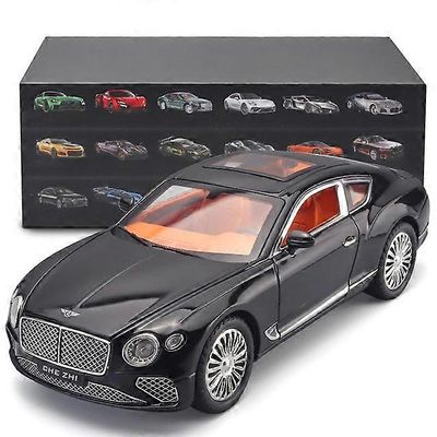 1:24 Continental GT Model Car Alloy Toy Car Collectible Pull Back Toy Vehicles with (musta) musta laatikolla
