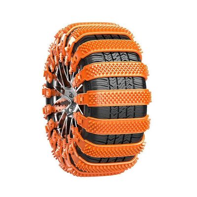 Uudelleenkäytettävät lumenestoketjut, universaali säädettävä liukumaton vetoketjullinen rengasketju Oranssi