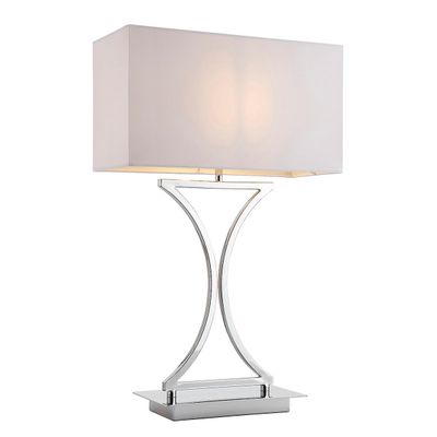 Endon Collection Lighting Epalle bordlampe Krom, Hvid Tc Stof, E14