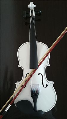 Huizhiwentong Student akustisk violin fuld 4/4 ahorn gran med sag bue kolofonium hvid farve 1/2
