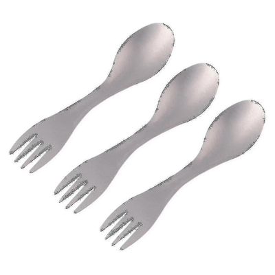 3x Pure Titanium Udendørs Camping Picnic Vandring Køkkengrej Rygsæk Spork Spoon Gaffel
