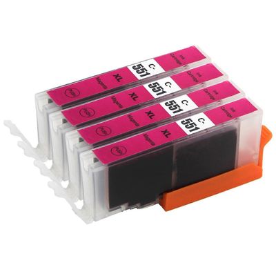 Go Inks -yhteensopiva CLI-551M mustekasetti Magenta, 4 kpl Canon Pixma -tulostimille