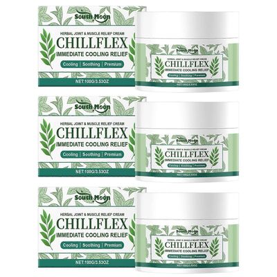 Yrttipohjainen nivel- ja lihaskipuja lievittävä hierontavoide CHILLFLEX viilentävä ja välittömästi lievittävä rasvaton mentoligeeli nivelkipuihin 3pcs