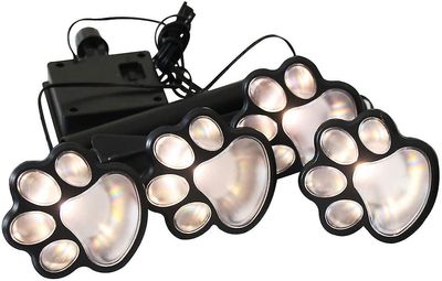 solar paw print lys, solenergi lys utendørs hund pote lys (sett av 4), katt valp dyr hage lys sti pote lampe gangvei belysning for patio, yard, en