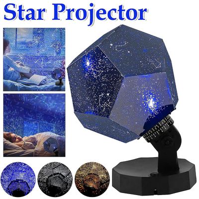 Stjerneprojektor Galaxy Lamp Starry Sky Night Light For Kids 3 Farger Star Sky Light Projektor 360 roterende oppladbart lys
