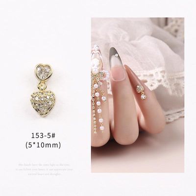 Nail Art smykker Pearl Skaldyr Søstjerner Love Pendant Ring Tide Nail Diamond 1535 guld