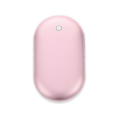 Kädenlämmitin monitoimilaturi matkapuhelimen laturi käsilämmitin (vaaleanpunainen) 10.2X5.8X5