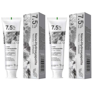 7,5 % nanos hydroksiapatiittihammastahna fluoriton hampaiden suuhygienian puhdistusaine hotellin kylpyhuoneeseen 2pcs