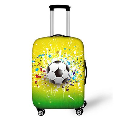 Carrep Fotballdesign Bagasjebeskyttelsesdeksel - Elastisk reisekoffertdeksel - Støvvesker - 18 til 32 tommer - Reisetilbehør - Svart M