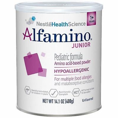 Nestle Healthcare Nutrition Aminohappopohjainen lasten kaava Alfamino Junior maustamaton 14.1 unssia. tölkkijauhe, määrä 6 (1 kpl pakkaus)