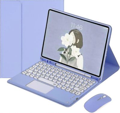 Galaxy Tab A7 10.4 tuumaa 2020 (SM-T500 T505 T507) Kosketusnäppäimistökotelo, jossa hiiri söpö pyöreä näppäinväri näppäimistö irrotettava kosketusl...