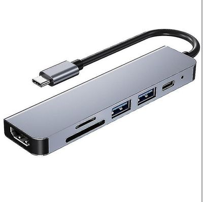 Adapter til 6-i-1 Type-c-udvidelseshub, bærbar computer, ekstern dockingstation