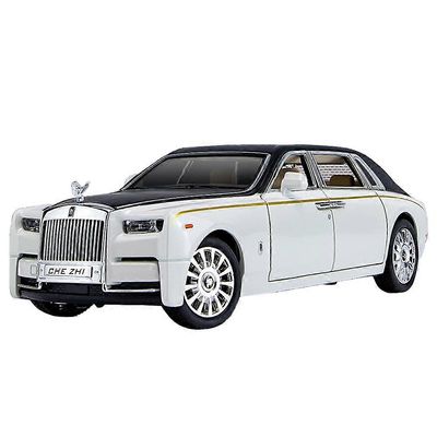 Rolls-Royce Phantom 1:24 mittakaavan painevalettu malli auton keräilykelpoinen ylellinen ajoneuvolelu valolla ja äänellä Monivärinen Black White