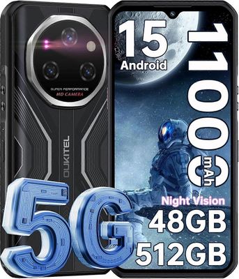 OUKITEL WP55 Pro Kestävä Älypuhelin 48G+512G Musta