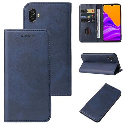 Samsung Galaxy Xcover 6 Pro, Xcover Pro 2 magneettinen suljin nahkainen puhelinkotelo Sininen