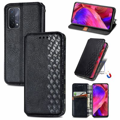 Gangxun Sag for Oppo A54 5g Flip Cover Tegnebog Flip Cover Tegnebog Magnetisk Beskyttende Handytasche sag Etui - Sort
