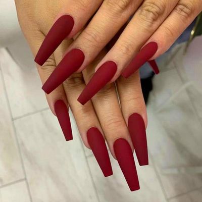 Ceyue Solid farve Lang Ballet Serie Wear Nail Færdig Fake Nail Patch Nail Patch Vandtæt Aftagelig 5