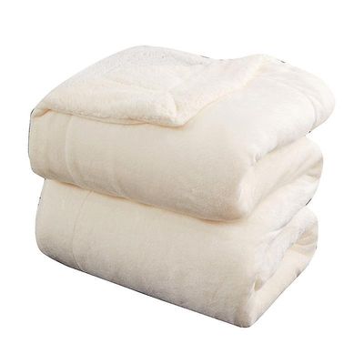 Eveltek Lammeuld tæpper Varm blød sofa tæppe Let Beige 150CM*200CM