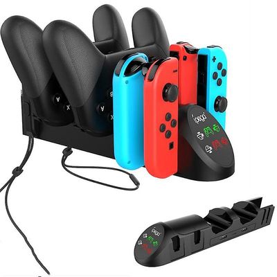 6-i-1-spill-joystickhåndtak-ladestasjon for Nintendo Switch Joy-Con/Pro