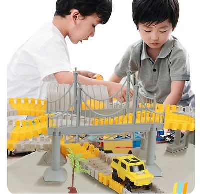Yunshu Kid's Engineering Vehicle Rail Bil Adventure Bil Legetøj Set set1