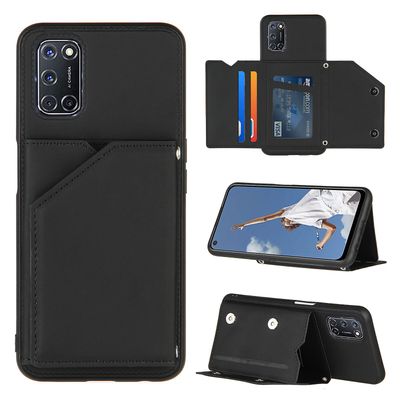 Gangxun Sag For Oppo A52/a72/a92 Vintage Cuir Cover Læder sag Kofanger - Noir