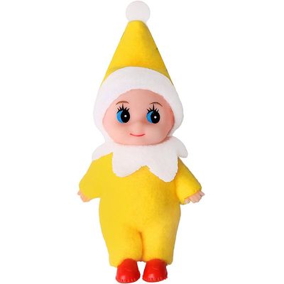 Waytogo Jul Frække babynissedukke filtet Oranments på hylden Elf legetøj Børn Kids Xmas Gave Gul