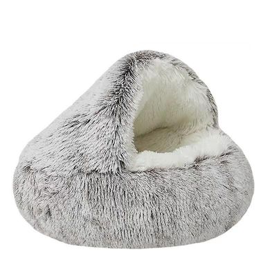 Mmcici Cat beroligende seng, varm myk plysj hund kattepute Grå 65cm