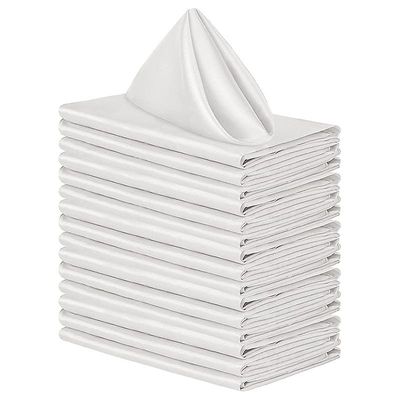 kangaslautasliinat 20Pack 30x30cm, illallislautasliinat reunoilla, pestävät lautasliinat ihanteellinen juhliin, häihin ja illallisiin valkoinen