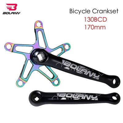 Bolany Folding Bike Crankset 130bcd Ultralight 170mm Square Krank aluminiumslegering cykel krank kædehjul dele cykel tilbehør Sort krumtapsæt