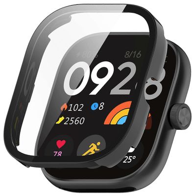 Redmi Watch 4:lle karkaistu kalvo integroitu PC-kellon suojakotelo Musta