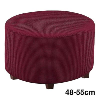 Fotskammel Protector Cover Round Ottoman Slipcover Avtakbar Solid Living RoomOnly stol dekker Vinrød S