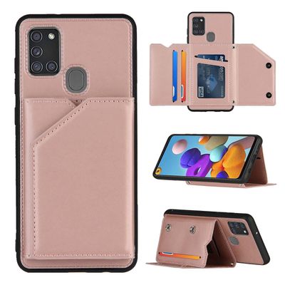 Gangxun Sag for Samsung Galaxy A21s Vintage Cuir Cover Læderetui Kofanger - Rose