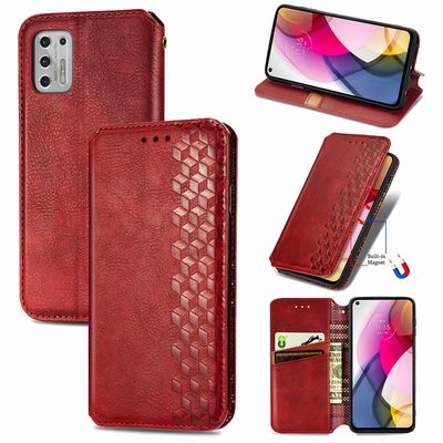 Gangxun Case til Motorola Moto G Stylus 2021 Flip Cover Wallet Flip Cover Wallet Magnetic Protective Handytasche Case Etui - Red