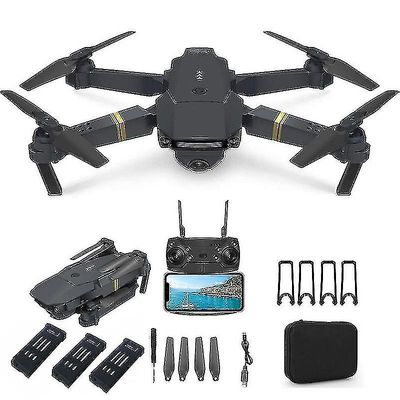 4k Drone E58 taitettava kaukosäädin Quadcopter Teräväpiirtokamera Wifi Live Video, 4k kolme sähköpukua