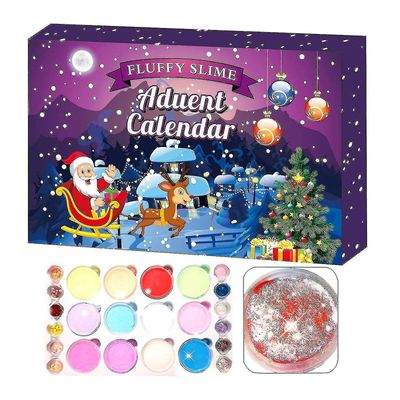 24pcs / sett Slime Advent Kalender Christmas Countdown Leker Juledekor tema For Barn Tenåringer