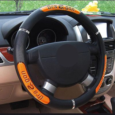 Bil rat dækker 100% helt nye reflekterende faux læder elastisk Kina Dragon Design Auto rat protector laranja