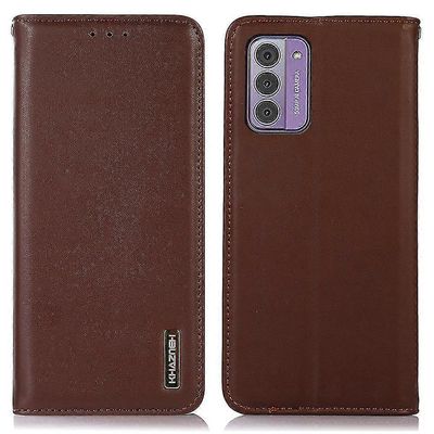 Nokia G42 aitoa nahkaa Kuori RFID-suojauksella ja integroidulla lompakko-ominaisuudella Ruskea Style D Nokia G42