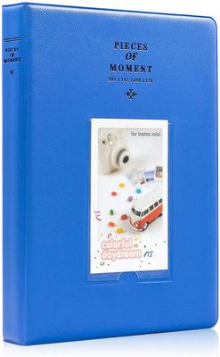 128 Lommer Mini Fotoalbum til Fujifilm Instax Mini 7s 8 8+ 9 25 26 50s 70 90 Instant Camera & Name Card Sapphire