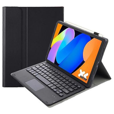 AM31-A yhteensopiva Lenovo Idea Tab -tabletin TB336ZU / TB336FU nahkakotelon kosketuslevyn Bluetooth-yhteensopivan näppäimistön kanssa Musta