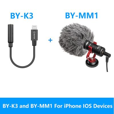 Boya kondensator haglgevær mikrofon Professional Studio Mini Mic med stødmontering til Iphone Android PC DSLR kamera Vlog-optagelse MM1-K3