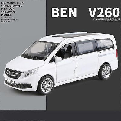 1:32 V260 Alloy MPV -automalli painevalettu metallileluajoneuvot Automallikokoelma Ääni ja kevyt lasten lelulahja Valkoinen